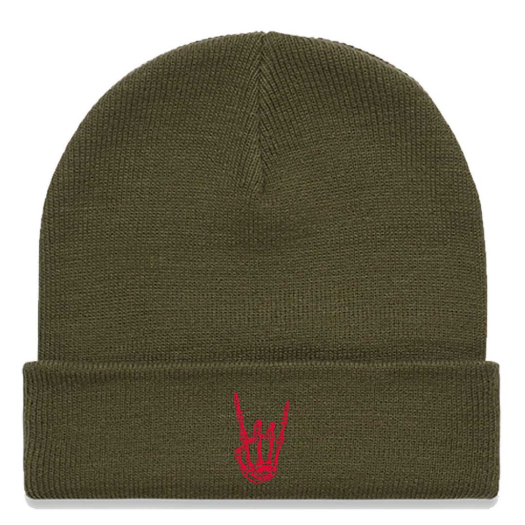 HoggLife Beanie - Olive/Red